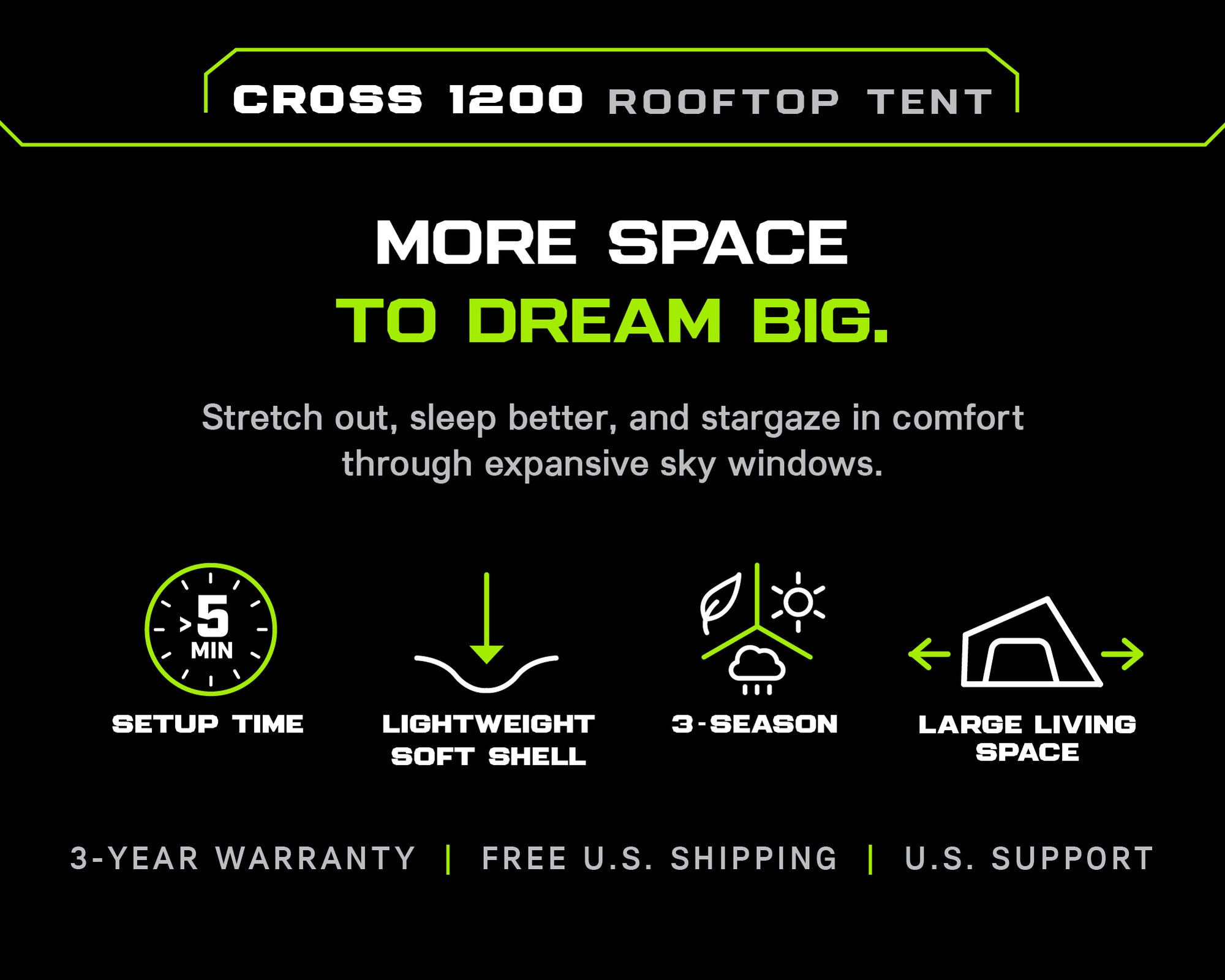 Cross 1200 Rooftop Tent