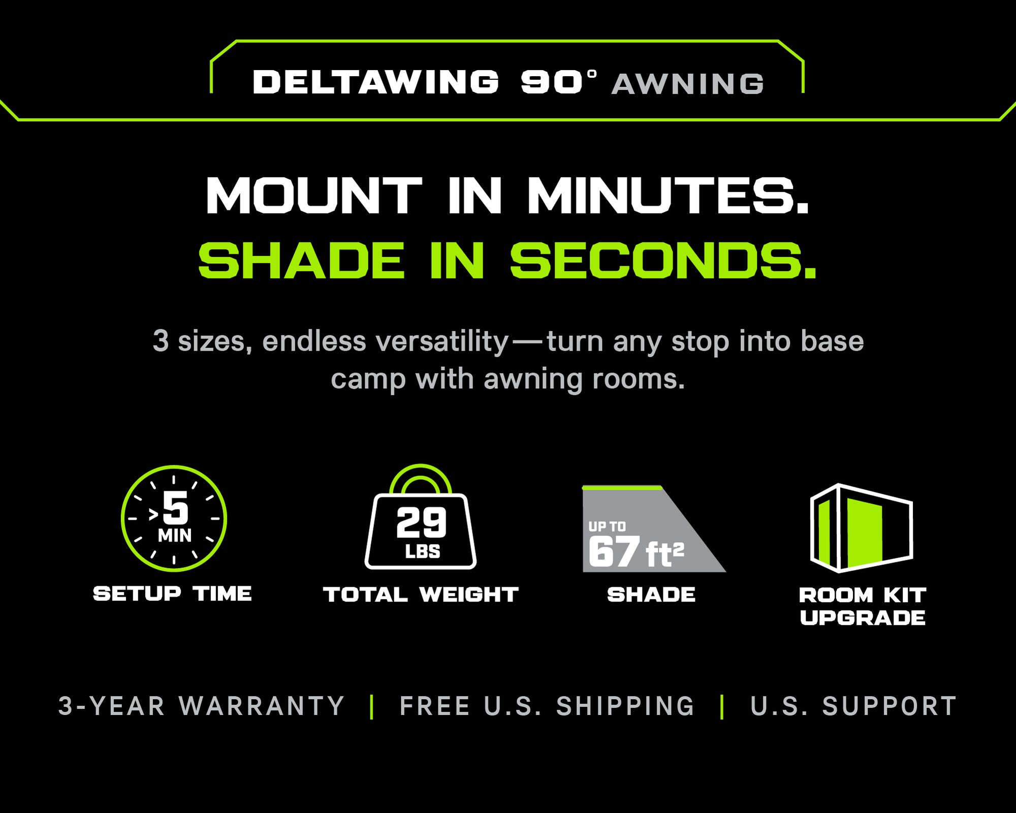 DeltaWing 90 Awning IRONMAN 4X4 America deltawing-90-awning-ironman-4x4-america