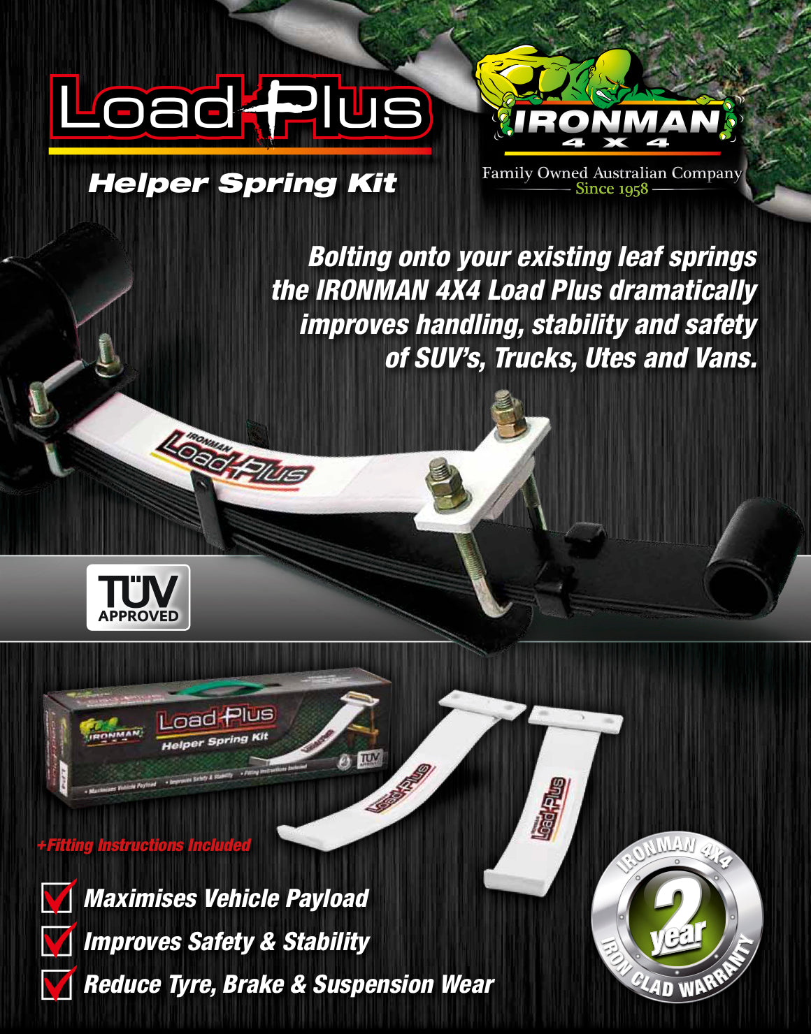 Load Helper Load Plus Helper Rear Spring Kit – IRONMAN 4X4 America